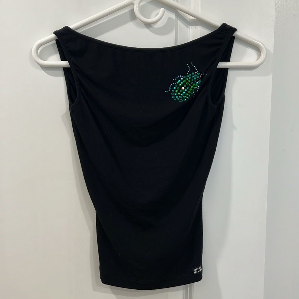 RARE Miss Sixty Luxury Rhinestone Beetle Tank